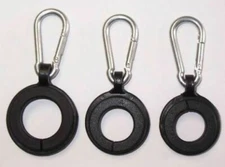 "3 RINGS W/ CARABINER CLIPS" flag pole hooks can hold 2 flags