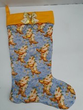 Handmade Christmas Stocking Cowboys Cowgirl Boot Orange Green Blue 22"