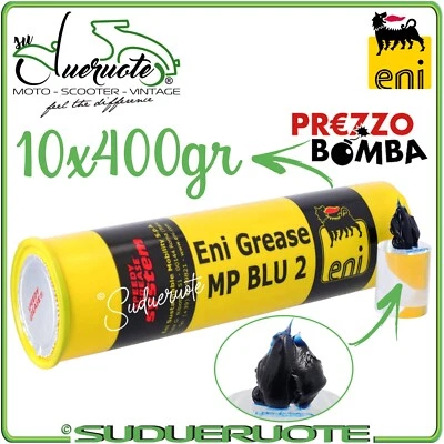 Cartuccia Grasso 400 Eni Mp Grease al Litio Blu Kit 10 Cartucce Multiuso Pistola