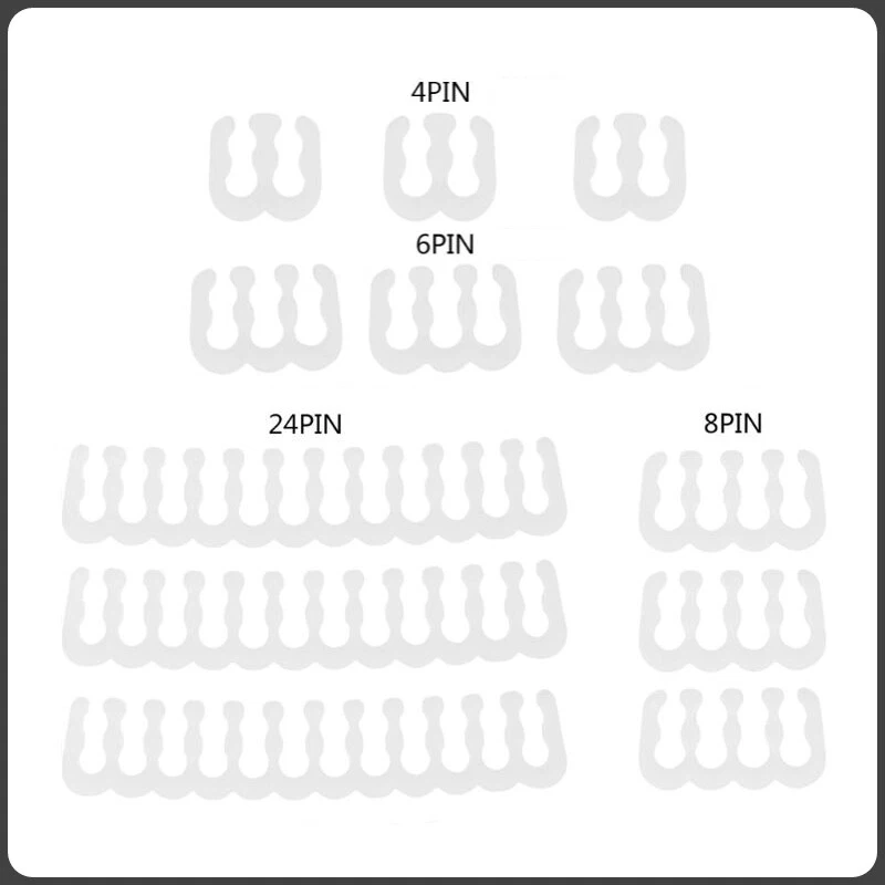 12pcs Clear Opaque Open U Shape Cable Comb Set For 3mm Sleeved Cable - Image 4 of 4