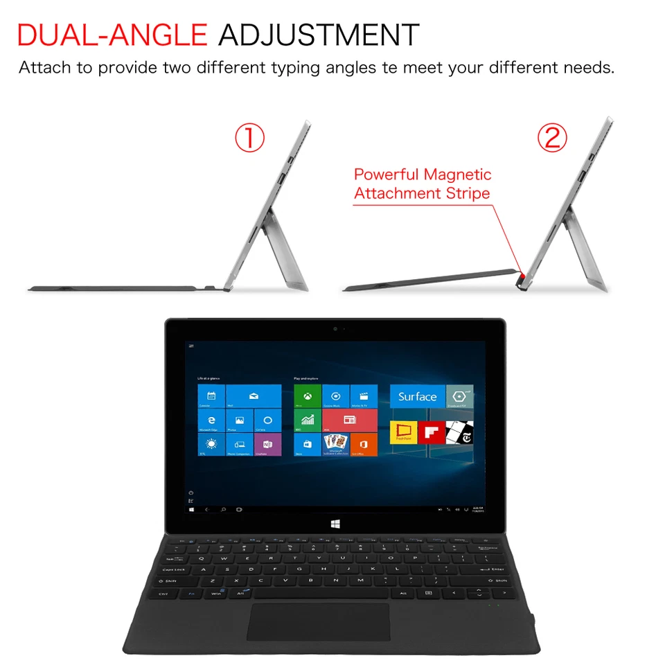 For Microsoft Surface Pro 7 Plus/ 7 /6 12.3'' Type Cover Slim Bluetooth Keyboard - Image 4 of 4