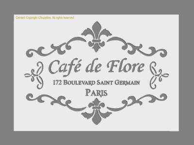 Vintage Französische Schablone | Cafe de Flore A5/A4/A3 Gr. 190 Mikron (274)