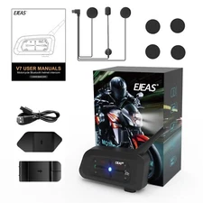 EJEAS V7 Motorcycle Helmet Bluetooth Intercom 7 Rider Waterproof IP67 Headset