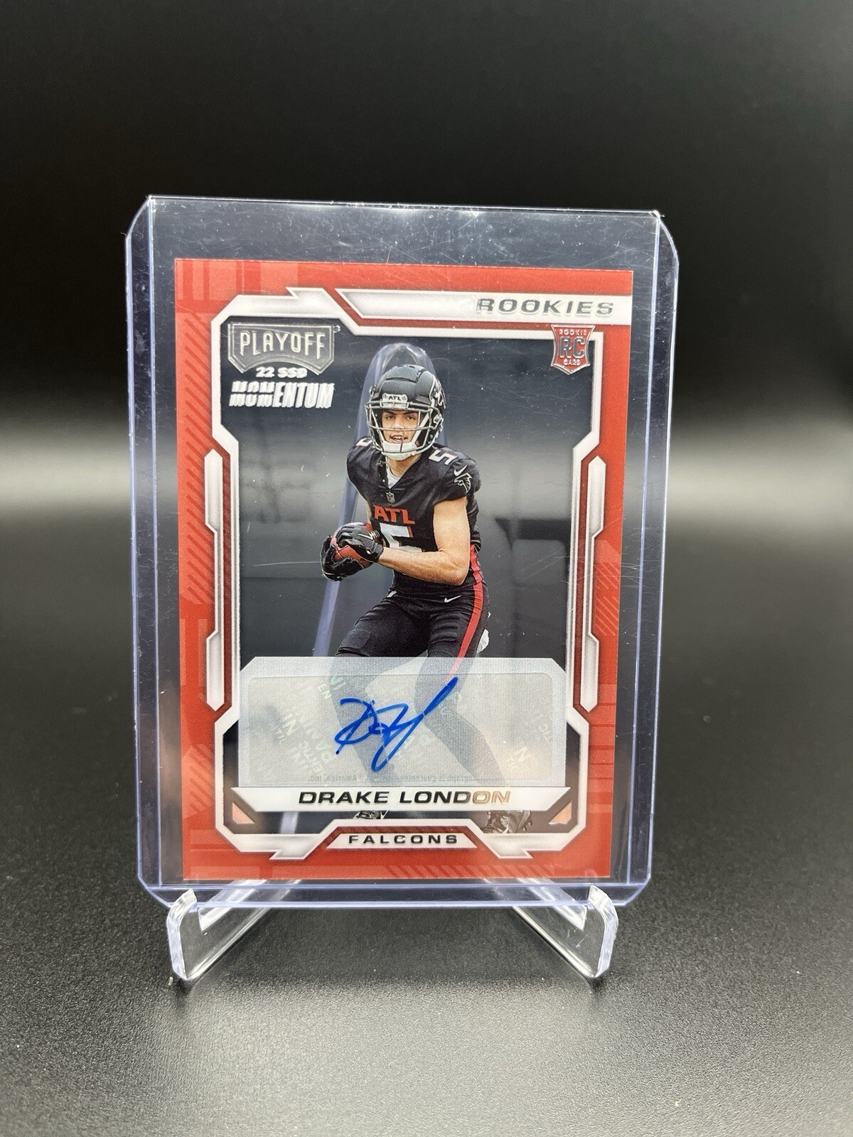 2022 Chronicles DRAKE LONDON #PMR-6 Playoff Momentum ACETATE RC Auto SP Falcons