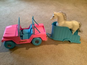 barbie jeep and horse trailer