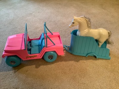 barbie jeep with horse trailer