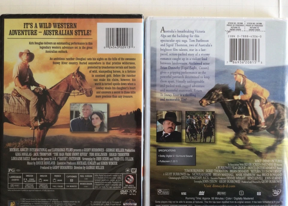 The Man From Snowy River / Return to Snowy River DVD Brand New Collection 2 DVD Foto 4 de 4