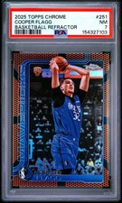 2025 TOPPS CHROME BASKETBALL REFRACTOR #251 COOPER FLAGG ROOKIE RC PSA 7