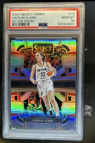 2024 Panini Select WNBA Caitlin Clark RC Silver Prizm Concourse #72 PSA 10