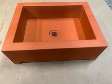 Terra Concrete Wash Basin Rectangular 450 x 350 mm in Ember RRP £1560