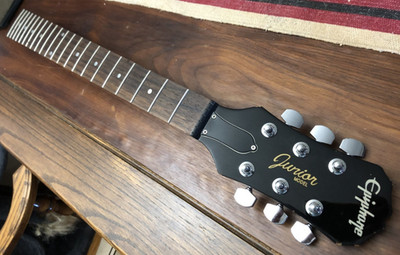 2004 Epiphone Les Paul Junior Electric Guitar Black Actual Loaded Neck