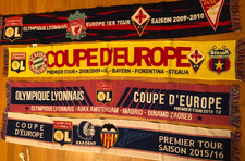 1 écharpe scarf au choix ) EUROPE - OL LYON LIVERPOOL AJAX STEAUA GENT REAL FCB.