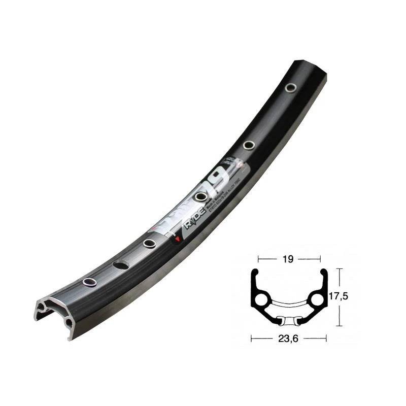 28 Zoll Vorderrad Rdye Zac19 Hohlkammer Shimano HB-QC300 Nabe Disc CL schwarz - Bild 4 von 4