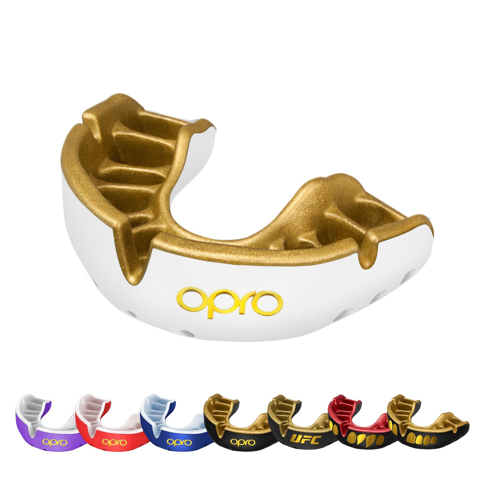 OPRO Gold Level Mouthguard Premium Fit – Gum Shield Adult (10+), White/Gold - Image 3