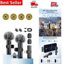 Compact Wireless Microphones with Noise Reduction - Ideal for Podcasts Vlogs