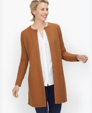 NWT Talbots Plus 3X rust orange textures open front sweater jacket knit fall