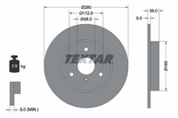 2X Textar Bremsscheibe 92097603 FüR Smart