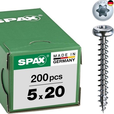SPAX Universalschraube, 5,0 x 20 mm, 200 Stück, T-STAR plus, Halbrundkopf,