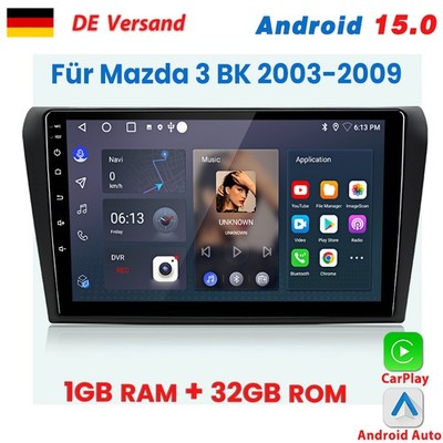 Für Mazda 3 BK 2003-2009 Autoradio Android15 Apple Carplay GPS Navi BT Wifi DAB+