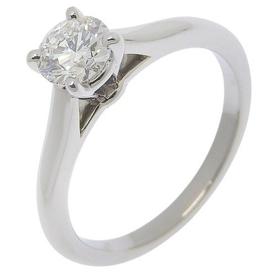 CARTIER Solitaire Ring 0.46/E/VS1/EX Pt950Platinum/diamond #4.3(US Size) 3...