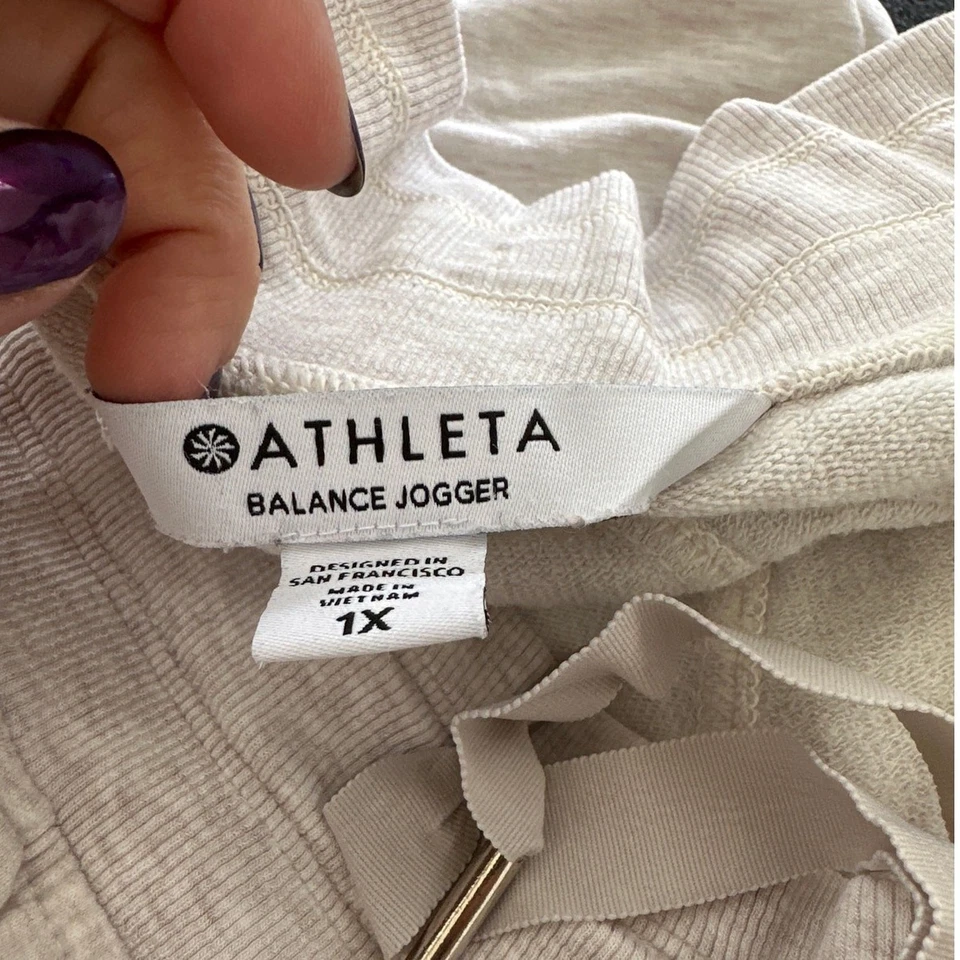 Jogger Feminino Athleta Balance, Urze Aveia, Tamanho 1X, Excelente Estado Usado - Imagem 3 de 4