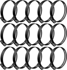 15Pcs Black Hose Clamp,1-9/16"-2.5" 40-63Mm 304 Hose Clamps Stainless Steel Adju