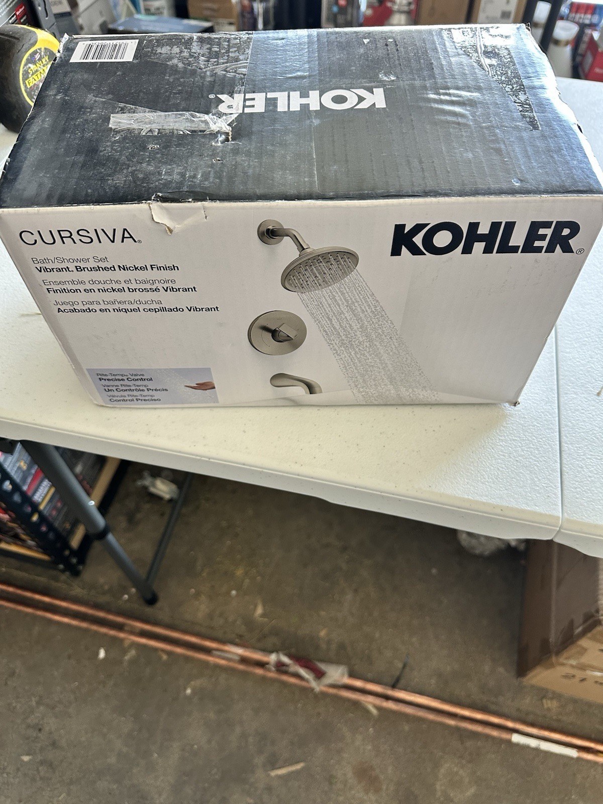 KOHLER Cursiva R36189-4G-BN 3-Spray Tub and Shower Faucet in