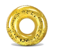 Cota Global Inflatable Gold Pool Float - Premium Confetti Round Pool Float 48"