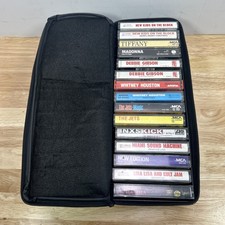 Vintage Cassette Tape Lot of 15 Storage Case 80's Madonna New Kids Whitney Jets