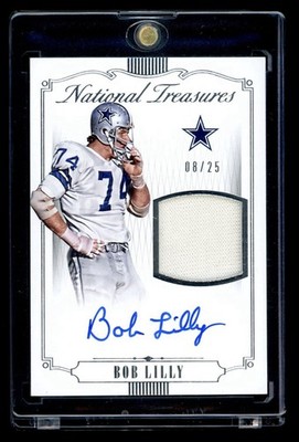 2015 Panini National Treasures Bob Lilly On Card Auto Game Used Jersey /25 HOF