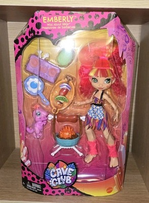 Mattel Cave Club Doll Emberly Prehistoric Fashion Doll BBQ Acessories Deluxe Set