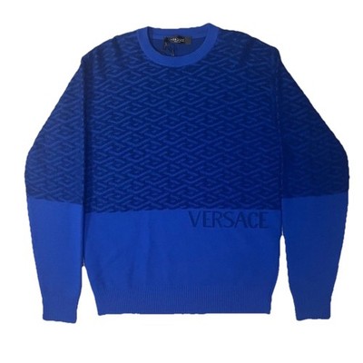 Versace Greca Crewneck Knit Sweater Size M