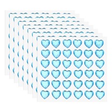 288 Pcs Heart Rhinestone 10mm Self Adhesive Gems Stickers, Blue