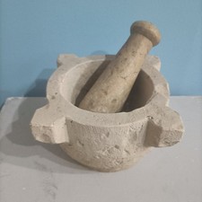 ANTICO MORTAIO PIETRA MARMO FARMACIA CUCINA PESTELLO OGGETTO ARTE VINTAGE UNICO