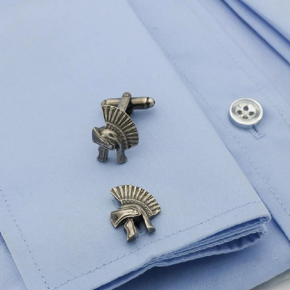 CASCO ESPARTANO GEMELOS Antiguo Guerrero Griego Gris Boda Novio NUEVO con BOLSA DE REGALO Foto 4 de 4