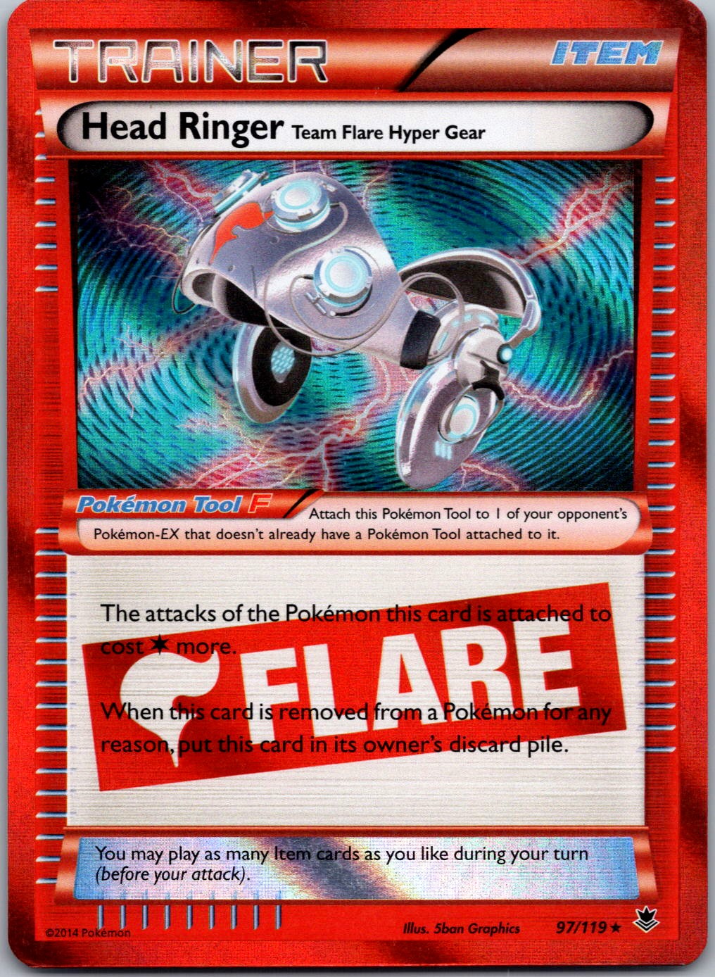 Head Ringer #97/119 Reverse Holo Rare XY - Phantom Forces Pokemon NM (A)
