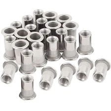 40pcs M6 Rivet Nuts Stainless Steel Threaded Rivet Insert Nuts Rivnuts Nutsert