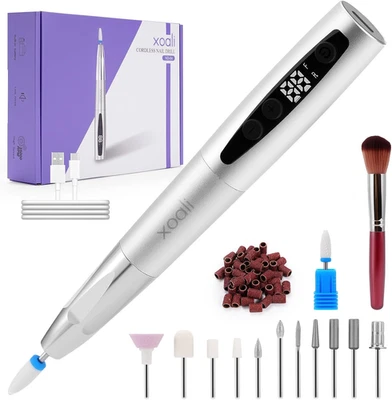 Ponceuse Ongles Professionnel 35000 Tr/Min Lime Electrique Sans Fil Kit 13 en 1 - Photo 1/4