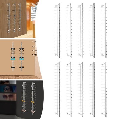 10 Pcs Aluminium Lockable Eyewear Eyeglasses Sunglasses Display Rod Frame Rack