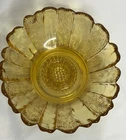 Anchor Hocking Country Estate Sunflower Vintage Nut Dish, gold, amber color, 5”