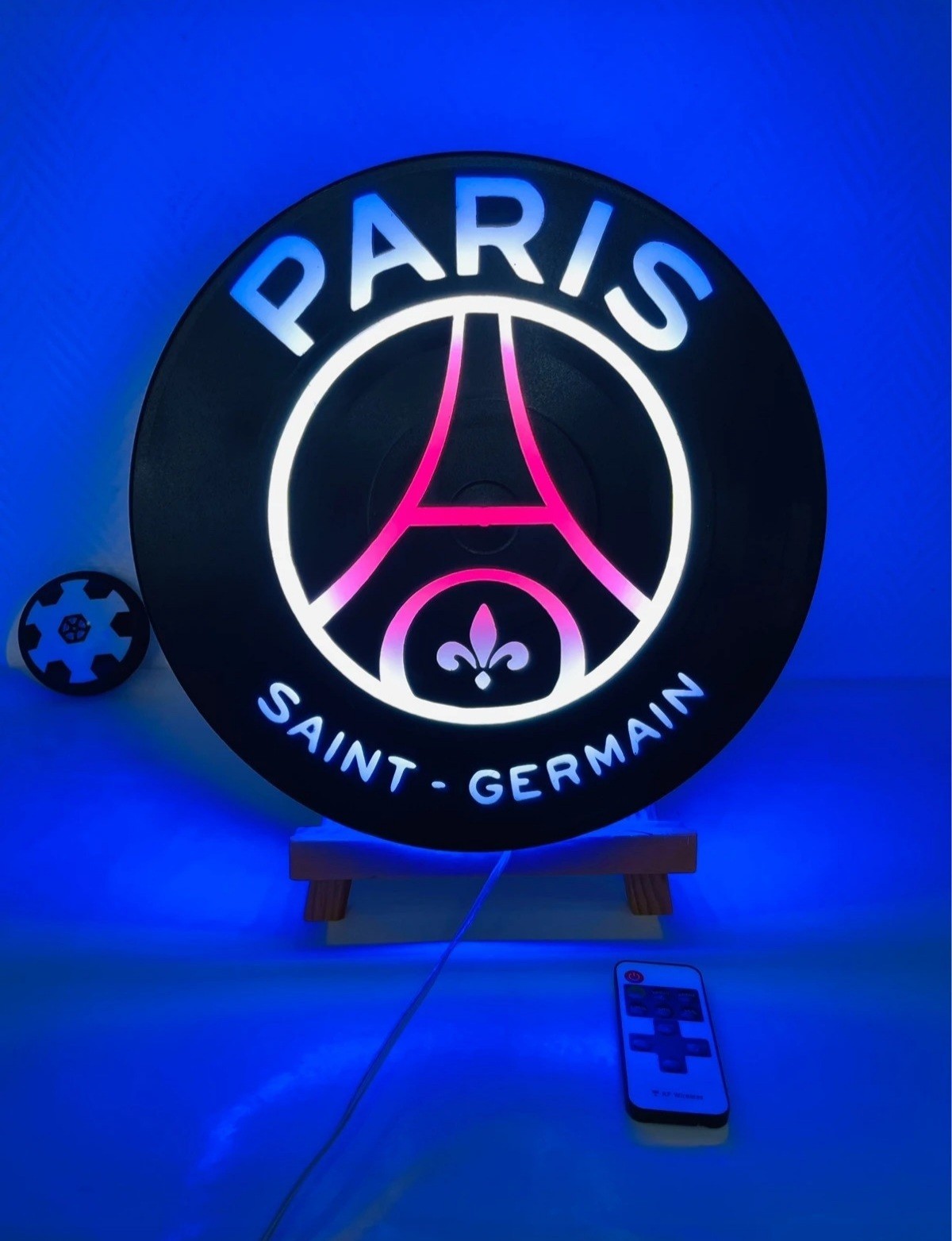 Cadre LED Paris Saint-Germain - Lampe de Chevet PSG pour Chambre d'Enfant et Gaming Room