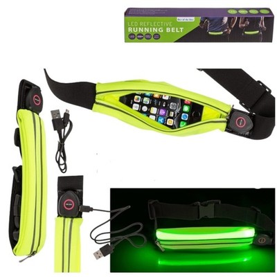 Laufgürtel mit LED-Beleuchtung - Bauchtasche Handytasche Sport Jogging Laufen 