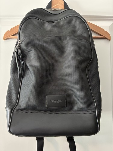 Coach Slim Backpack In Black with Leather Trim Style #F37610