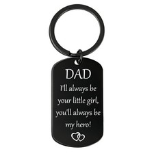 Fathers Day Gifts for Dad Personalized Engraved Keychain Son Daughter Gift Ideas
