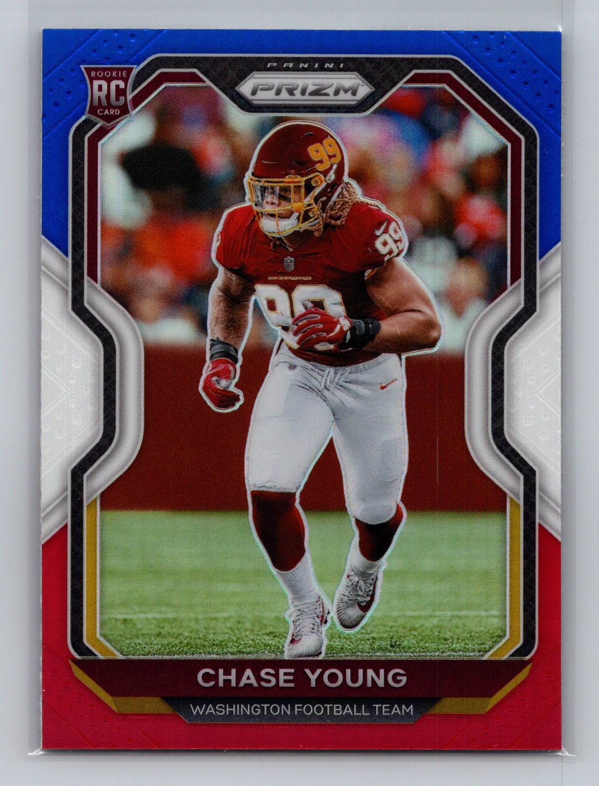 2020 Panini Prizm Chase Young Washington Red White Blue Rookie #383 6169