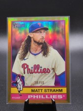 2025 Topps Heritage - Matt Strahm (#7) Chrome Gold Refractor /50