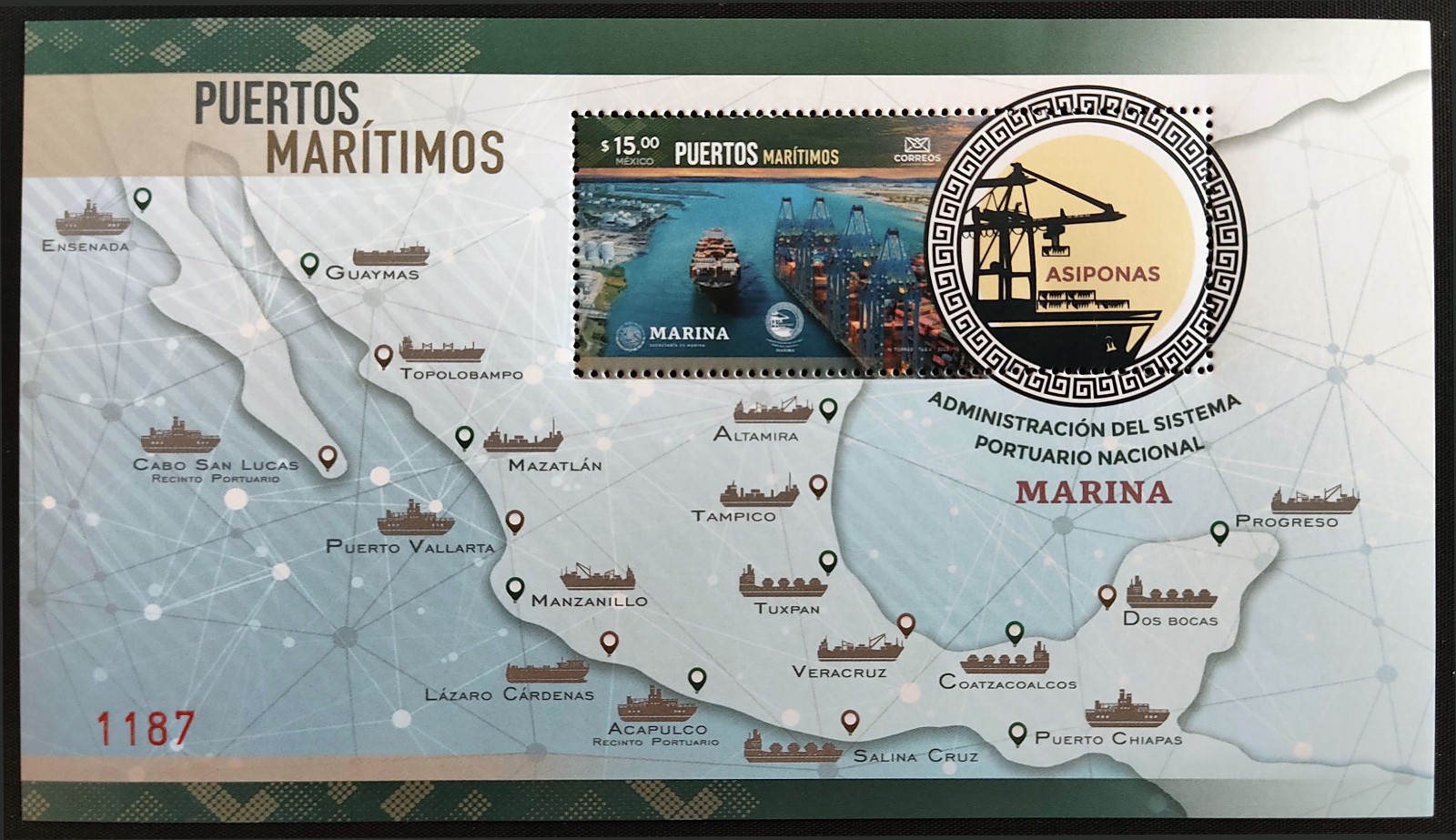 MEXICO 2022 MARINE takeover of seaports BLOC COLLECTOR SHEET, rare sold out issu