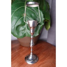 VTG Hosley Silver Plated Candle Holder Bedside Chamberstick with Drip Catcher