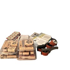 Stampin Up Lot of 60 Wooden Stamps- Rubber Rolling Stamps- Sizzix Dies-  More