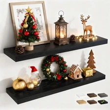 Floating Shelves for Wall with Invisible Brackets, Wall Mounted Engineered Wo...